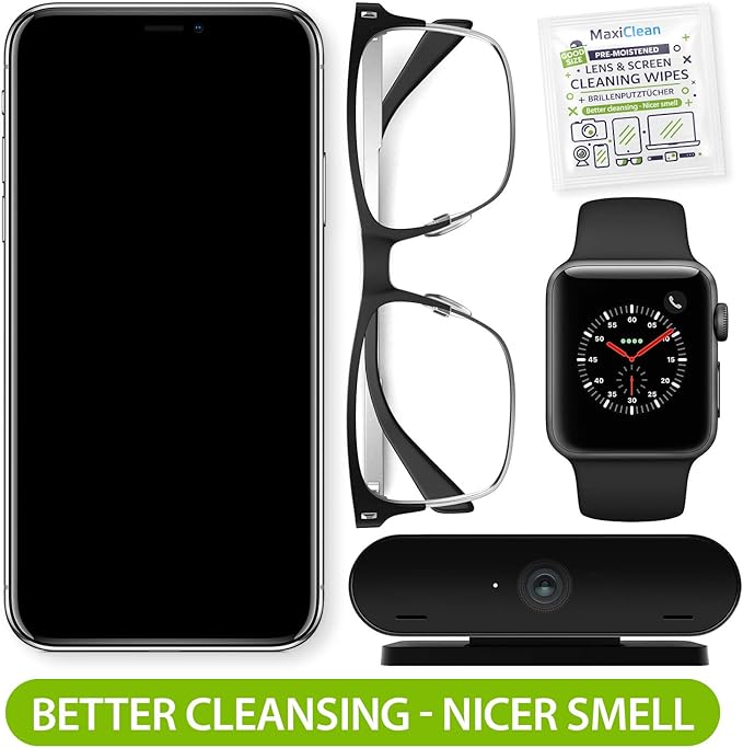 440 Pack Lens Wipes for Eyeglasses Pre-Moistened, Individually Wrapped Streak-Free Cleaning for Glasses & Laptop Screens, Glasses Cleaner Wipe Bulk 5.5 x 4.7 Inch, Sunglasses & Phone Wipe