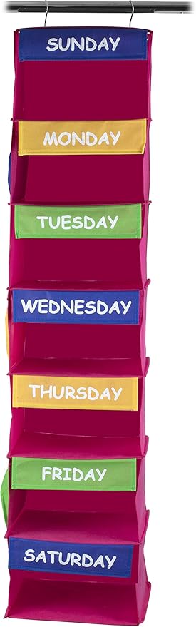 Sagler Daily Activity Organizer Kids 7 Shelf Portable Closet Hanging Closet Organizer Great Closet Solutions (Pack of 2)