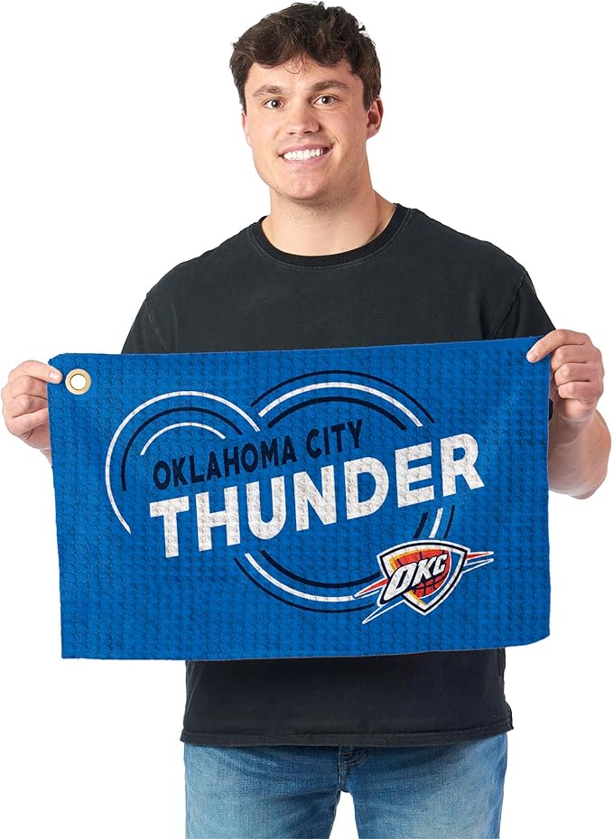 Northwest NBA Golf Towel – Official Licensed Microfiber Waffle Fabric, Absorbent 16x25 in Club Cleaning Accessory