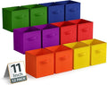 Sorbus 11 Inch Storage Bins - Sturdy Collapsible Fabric Storage Cubes with Handle - 12 Foldable Baskets for Organizing Clothes, Toys, Books - Storage Baskets for Shelves, Closets