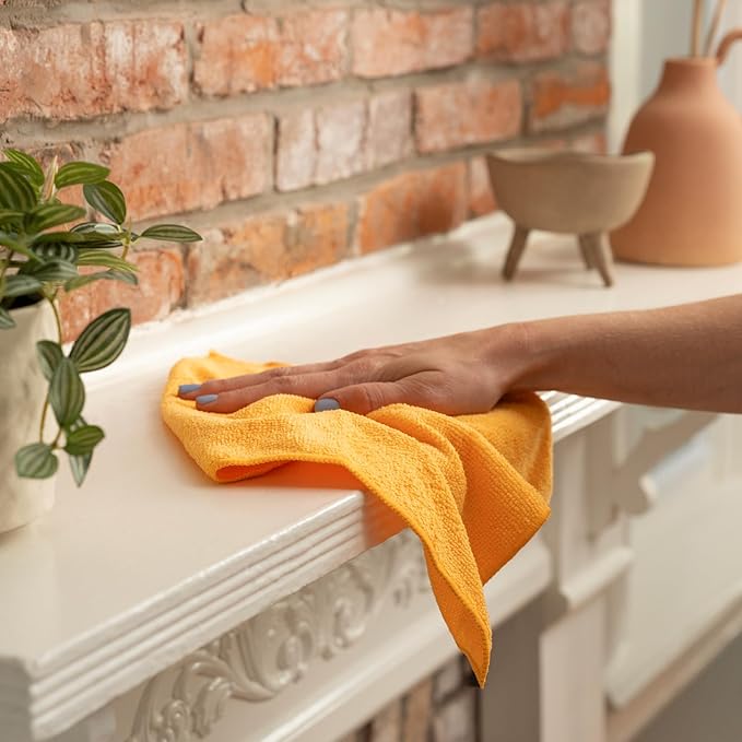 S&T INC. 150 Pack Microfiber Cleaning Cloth, Bulk Towels for Home, Reusable Microfiber Towels for Cars, Cleaning Rags, Assorted, 11.5 Inches x 11.5 Inches, 150 Count