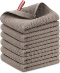 Nialnant 6 Pack KitchenTowels,Super Absorben & Soft Dish Towels for Drying Dishes,Kitchen Gadgets,Cleaning Rags,Hand Towels-13 x 28 Inch,Brown