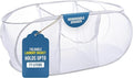 Foldable Laundry Basket - Popup and Collapsible, Durable Mesh Material, Folds for Storage, Easy Carry Handles - Great Hamper for College Dorm, Laundry Room or Travel (White, 3-Compartments)
