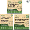 Renuv® Washing Machine Cleaner + Dishwasher Cleaner + Garbage Disposal Cleaner - Heavy Duty Kitchen Appliance Deep Cleaning, Descaling