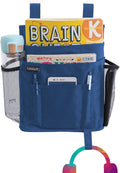 LEISUIT Hanging Storage Bag Bedside Organizer, Bunk Bed Organizer, 7 Pockets, Blue