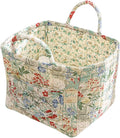 Boho Fabric Storage Basket, Large Capacity Laundry Basket, 12.2'' x 10.23'' x 10.23'' Collapsible Laundry Hamper with Easy Carry Handles (Ivory, L)