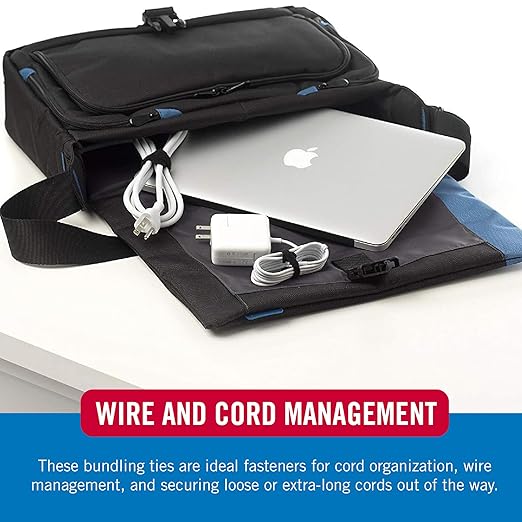 VELCRO Brand 150 Pack Reusable Cable Ties, 8". Valentine Gifts for Tech Lovers. Cord Organizer & Wire Management. Replace Zip Ties, Reduce Waste
