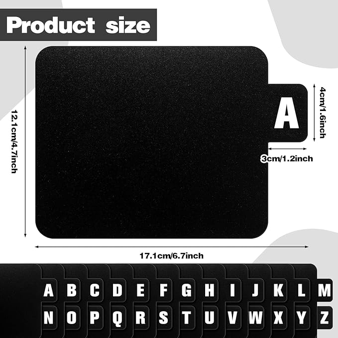 26 Pcs Vinyl Record Dividers A-Z DVD CD File Alphabet Organizer Dividers with Alphabetical Tabs Storage Record Holder Index Card for Records Albums File(Black)