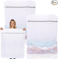 2 Pack XXX-Large Mesh Laundry Bags for Delicates, 35 x 43 Inches Reusable Laundry Bag Durable Wash Bags for Washing Machine for College, Family, Travel, Storage