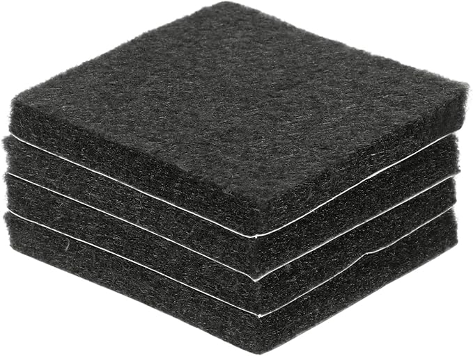 uxcell Felt Furniture Pads, 4Pcs 2.36" x 2.36" Adhesive Backed Felt Non-Slip Anti-Scratch Chair Leg Protectors for Protecting Hardwood Floor, Black