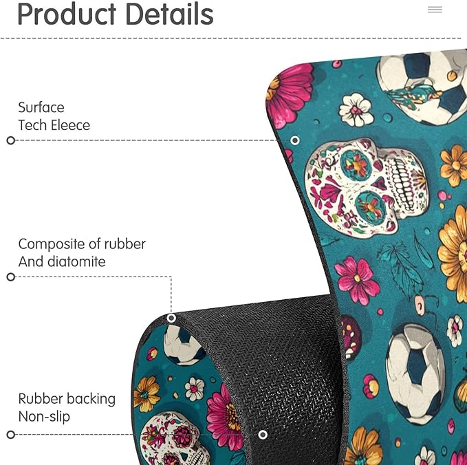 Kitchen Sink Splash Guard 1 PC 30 Inch Sink Faucet Mat Splash Guard for Bathroom Countertop Water Absorbent Foldable Cuttable Soft Washable Mexican Flag Flower Soccer