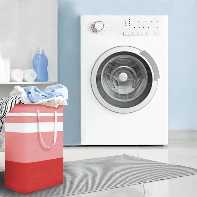Foldable Laundry Basket，Large Laundry Baskets with Handles,Waterproof Laundry Hamper,Collapsible Laundry Hampers for Clothes Organizer 80L (Black&Red&Green&Purple)