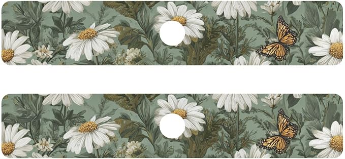 Kitchen Sink Splash Guard 2 PCS 30 Inch Sink Faucet Mat Splash Guard for Bathroom Countertop Water Absorbent Foldable Cuttable Soft Washable Summer Daisy Butterfly Green