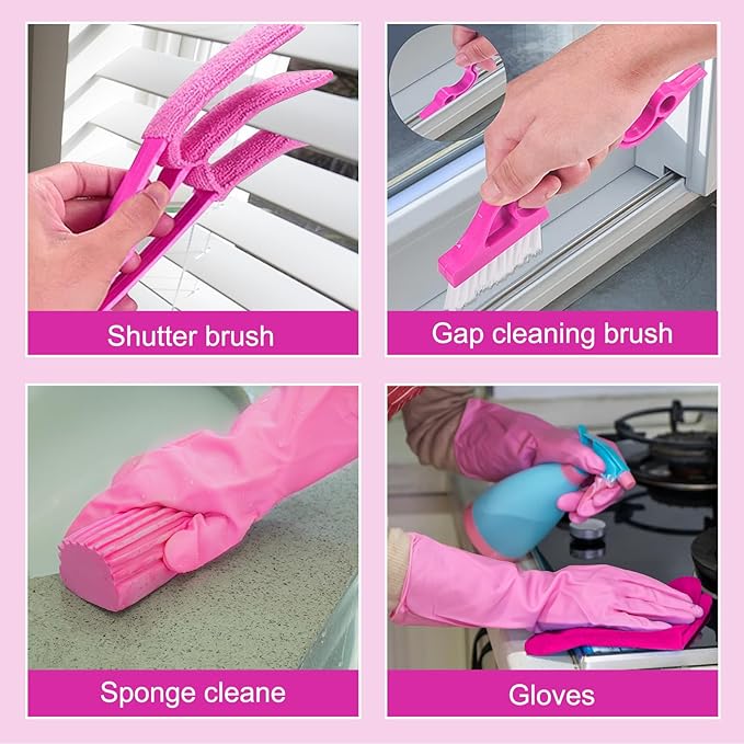 Ceiling Fan Cleaner Duster with 60 inch Extension Pole, Dusters for Cleaning High Ceiling Fan Blades, Dusters Kit with Storage Bag, Cleaning Tools for Families (13pcs)