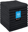 Orighty Washcloths Towels Set 10 Pack, Highly Absorbent and Soft Feel Microfiber Face Cloths, Multi-Purpose Wash Cloths & Hand Towels for Bathroom, Hotel, Spa, and Gym, 11.5x11.5 Inch, Black