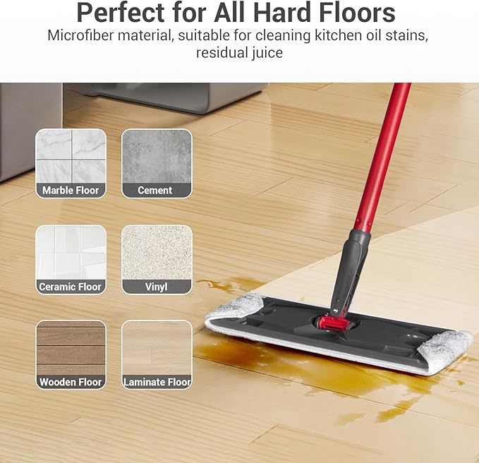 4Pcs Mop Replacement Pads, Compatible with H2prO Flat Mop System Universal Mop Pads Mop Head Refills Washable Wet Mop,Replacment for H2prO Size Mops
