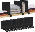 JOY DECOR 12 Pack Acrylic Matte Black Shelf Dividers for Closets Organizer and Storage Adjustable Vertical Wood Shelf Closet Separators for Clothes,Book,Bags in Bedroom and Kitchen