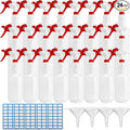Zubebe 24 Pack 32 oz Plastic Spray Bottle Bulk Empty Leakproof Heavy Duty Spray Bottles for Cleaning Supplies Mist Bottles with Label and Adjustable Nozzle for Plant(Red, White,Clear Scale)