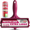Metkix Large Lint Roller 6.3" with Extra Refill -120 Sticky Sheets, Protective Cover Design, Big Lint Roller for Pet Hair, Furniture, Bed, Couch, Floor & More