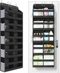 Yecaye 5-Tier Over The Door Organizer Dual-Column, 80lbs Load Over the Door Storage of 10 Compartments, Heavy Duty Extra Large Door Organizer Hanging for Bedroom Closet Nursery Bathroom Pantry, Black