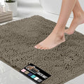 GORILLA GRIP Bath Rug Mat 30x20, Thick Soft Absorbent Chenille, Quick Dry Microfiber Mats, Rubber Backing Washable Shower Floor Rugs, US Designed Bathroom Bathmat Home Decor Accessories, Latte
