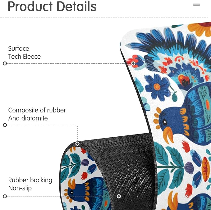 Mexico Eagles Flowers Blue Kitchen Sink Splash Guard Sink Faucet Mat Faucet Handle Drip Catcher Drain Mats for Kitchen Bathroom Countertop Absorbent Dish Drying Pad 2Pack 30x5.4IN