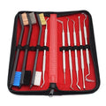 Small Wire Brush Set - Brass/ Stainless Steel/ Nylon Brushes for Cleaning Rust Removal, Dirt, Paint Scrubbing Wire Brush Set Double-Ended Cleaning Pick (9 Pieces)