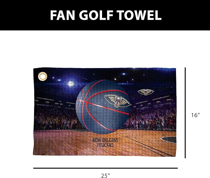 Northwest NBA Golf Towel – Official Licensed Microfiber Waffle Fabric, Absorbent 16x25 in Club Cleaning Accessory