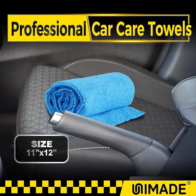 Microfiber Cleaning Cloth, 24 Pack Reusable Microfiber Towels for Cars Lint Free Cleaning Shop Towel Rags for Home Kitchen Automotive Bar Mechanic Restaurant Garage, 11"x 12", Blue