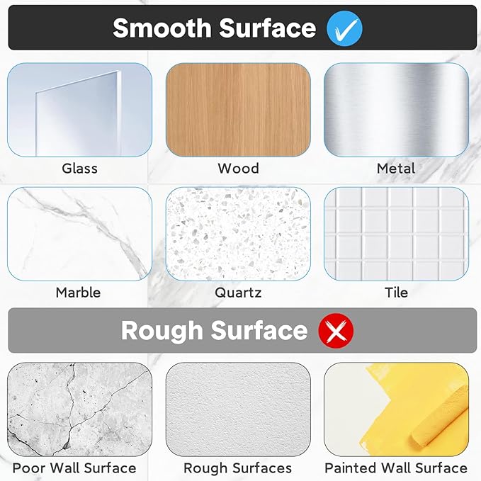 10 Shower Caddy Adhesive Replacement Flat, Transparent Strong Adhesive Hooks, No Drilling, Waterproof, for Shower Caddy, Bathroom Storage Shelves and Kitchen Racks (Triple*6pcs + Single*4pcs)