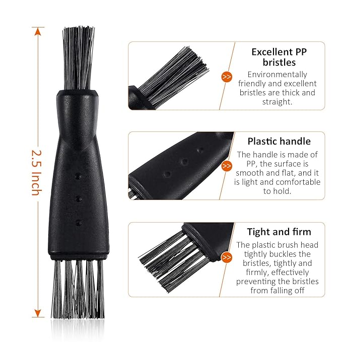 Patelai 8 Pieces Electric Shaver Cleaning Brush Small Clipper Brushes for Cleaning Razor Shaver Cleaner Black Double Sided Nylon Bristles Electric Trimmer Set Keyboard