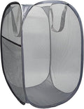 The upgraded pop-up laundry basket features a breathable side pocket mesh design, making it ideal for rooms, apartments, dormitories, travel, business trips, and children's storage(1, Gray)