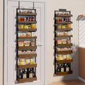 8-Tier Over The Door Pantry Organizer | Spice Rack Wall Mount with No-Shake Design, Adjustable Baskets | Hanging Seasoning Shelves, Storage Organization for Kitchen Cabinet & Closet