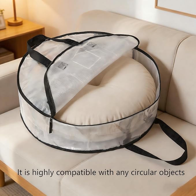 4 Pack Wreath Storage Bag, Summer, Christmas Decoration Garland Container, 24 Inch Clear Door Wreath Organizers, Moving Boxes, Packing Supplies for College