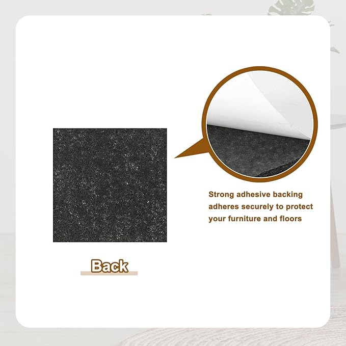 uxcell Felt Furniture Pads, 24Pcs 1.57" x 1.57" Adhesive Backed Felt Non-Slip Anti-Scratch Chair Leg Protectors for Protecting Hardwood Floor, Black