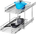 MODCART 2 Tier Individual Pull Out Cabinet Organizer 11½" W x 21½" D, Heavy Duty Cabinet Pull Out Shelves, Slide Out Drawers Organization for Kitchen Cabinets Bathroom