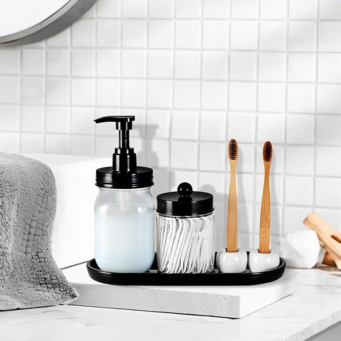SheeChung Mini Ceramic Toothbrush Holder, Small Handmade Couple Toothbrush Stand for Bathroom Vanity Countertop Travel Camper, Bathroom Organizers and Storage, 2 Pack, White