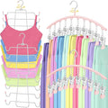 TomCare 360° Swivel 2 Pack Tank Top Hanger and 2 Pack Leggings Organizers Space Saving Sport Bras Organizer Metal Yoga Pants Hangers with 20 Clips Hanging Closet Organizers and Storage, Pink