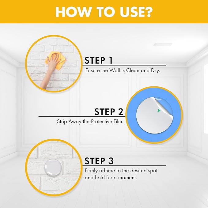 Door Stoppers for Wall – Clean and Dry Surface Required for Strong Adhesive, Sound Dampener Door Knob Wall Protector, Silicone Door Stop Bumpers Guard for Walls (6, Small -1.6")
