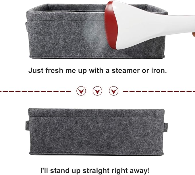 Small Storage Basket Modern Storage Baskets Felt Collapsible Baskets Storage Bins for Cellphone Earphone Chargers Cables Make Up Hair Supplies Fabric Drawers Storage Basket Cute Bin