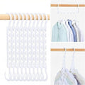 HOUSE DAY Sturdy Plastic Space Saving Hangers Cascading Hanger Organizer Pack of 12 Closet Space Saver Multifunctional Hangers for Heavy Clothes (White)