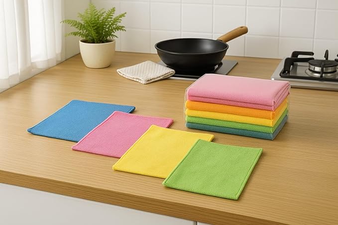 Microfiber Cleaning Cloths, 12 Pack – Thick, Lint-Free, Streak-Free Towels for Home, Kitchen, Car, Glass & Electronics – Ultra Absorbent & Reusable – 11.8” x 15.7”, 6 Mixed Colors