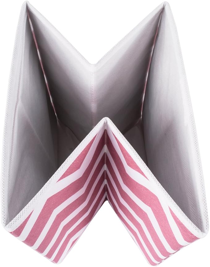 DII Non Woven Polyester Storage Bin, Chevron, Rose, Small Set of 2