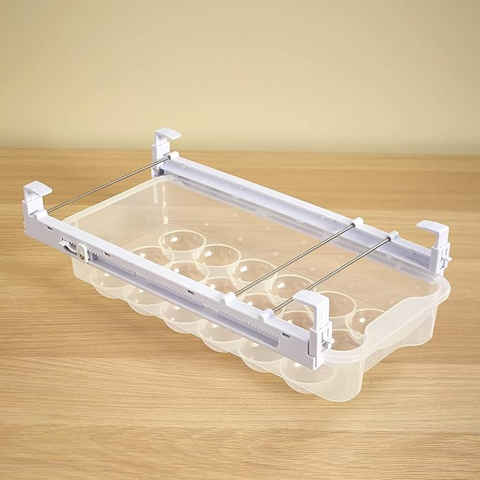 Egg Tray – Refrigerator Egg Organizer, Clear Plastic | Keep Eggs Secure & Visible in Your Fridge – Transparent Drawer-Style Storage Bin Saves Space, Protects Eggs, and Makes Kitchen Organization Easy