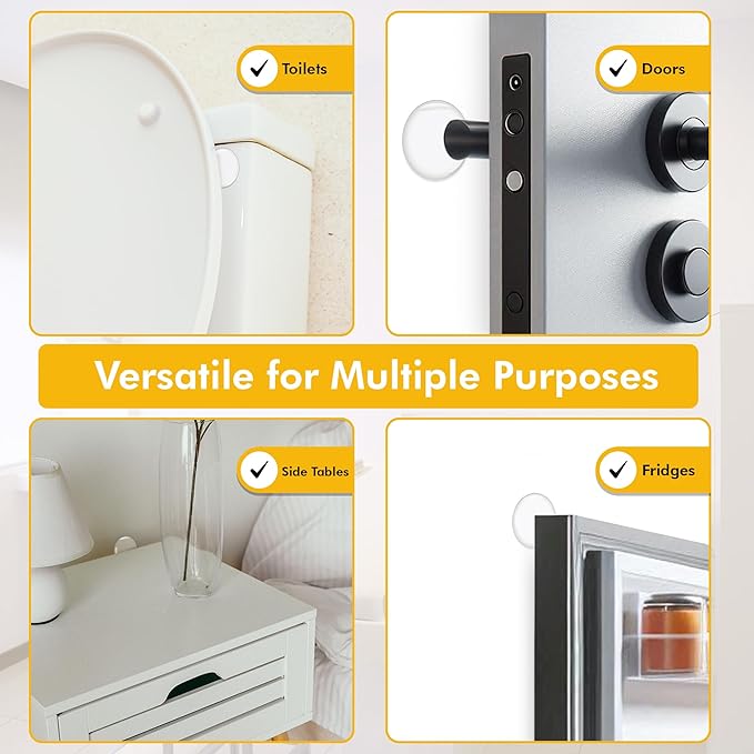 Door Stoppers for Wall – Clean and Dry Surface Required for Strong Adhesive, Sound Dampener Door Knob Wall Protector, Silicone Door Stop Bumpers Guard for Walls (10, Medium -2")