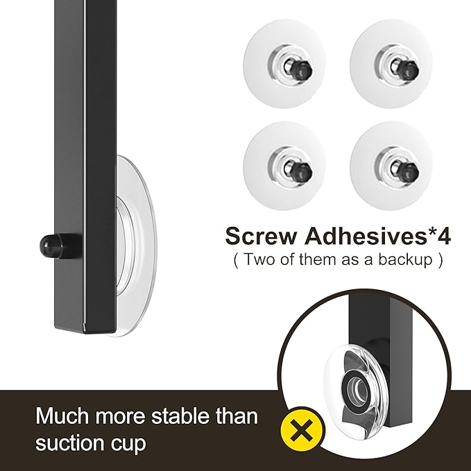 Orimade Adjustable Anti-slip Shower Caddy over Shower Head, Rustproof Bathroom Hanging Shower Organizer with 2 Hooks for Razor, No Drilling Shelves Storage Rack 2 Tier, Grey
