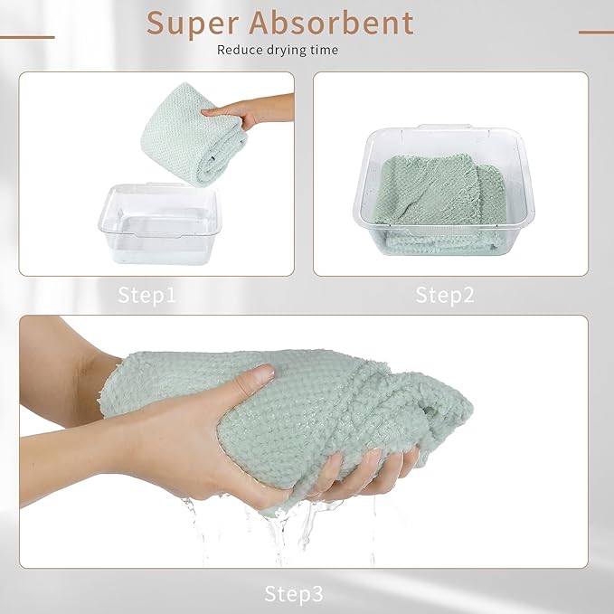 Microfiber Hair Towel Quick Dry Hair Towel Hair Drying Towels Suitable for All Kinds of Hair Ultra Absorbent Long and Thick Hair 24X48inch Grey (1pcs)
