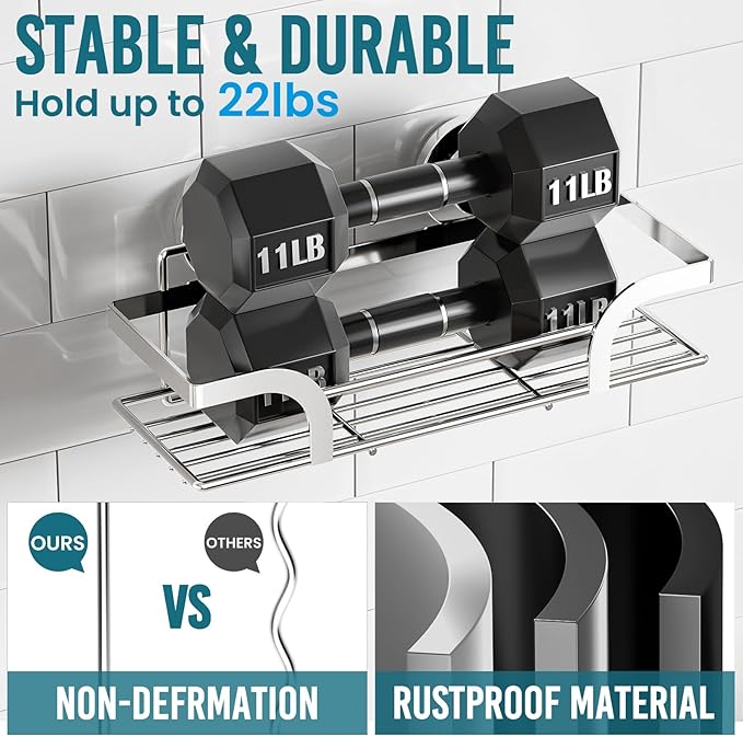 TAILI Shower Caddy Suction Cup 2 Pack, Heavy Duty Bathroom Basket, Bath Shelves for Inside,Stainless Steel Shower Holder Organizer for Bathroom Storage & Home Decor,No Drilling,Silver
