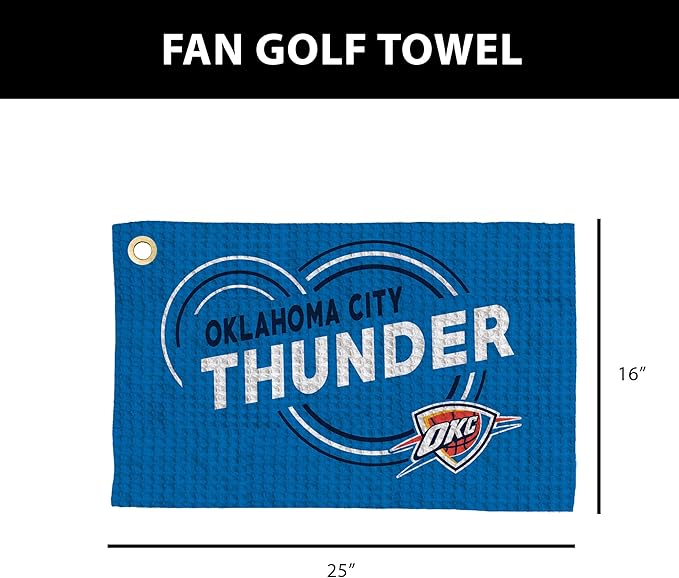 Northwest NBA Golf Towel – Official Licensed Microfiber Waffle Fabric, Absorbent 16x25 in Club Cleaning Accessory