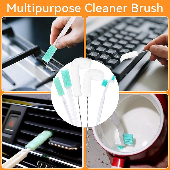 Ice Machine Cleaner Brush Sets,10 Pcs Ice Maker Cleaner Tools with Crevice Cleaning Brush and Scrub Sponge, Small Cleaning Brush Tight Spaces